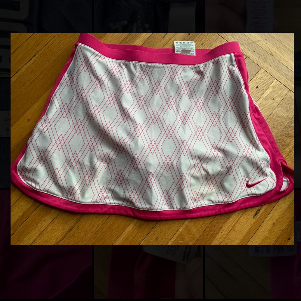 Nike Girls Pink Tennis skirt. Sz MED Dri Fit